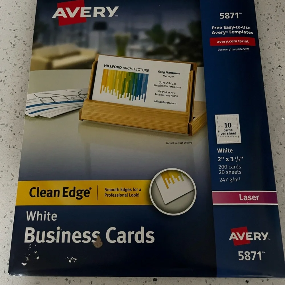 Avery Matte White Business Cards